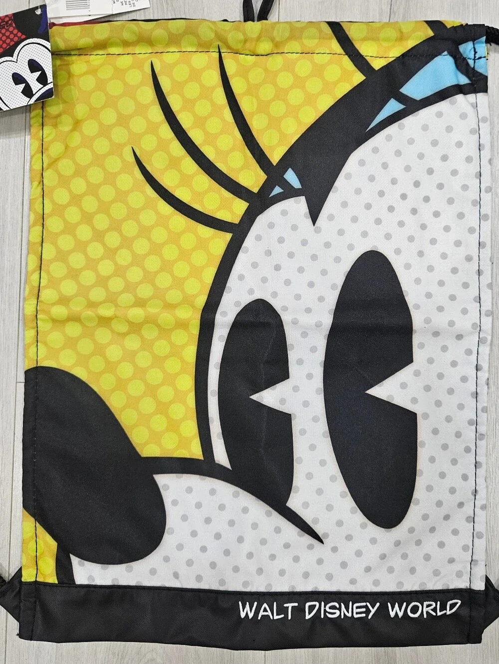 Disney Parks Mickey Mouse Pop Art Drawstring Backpack Cinch Bag Embroidered NWT